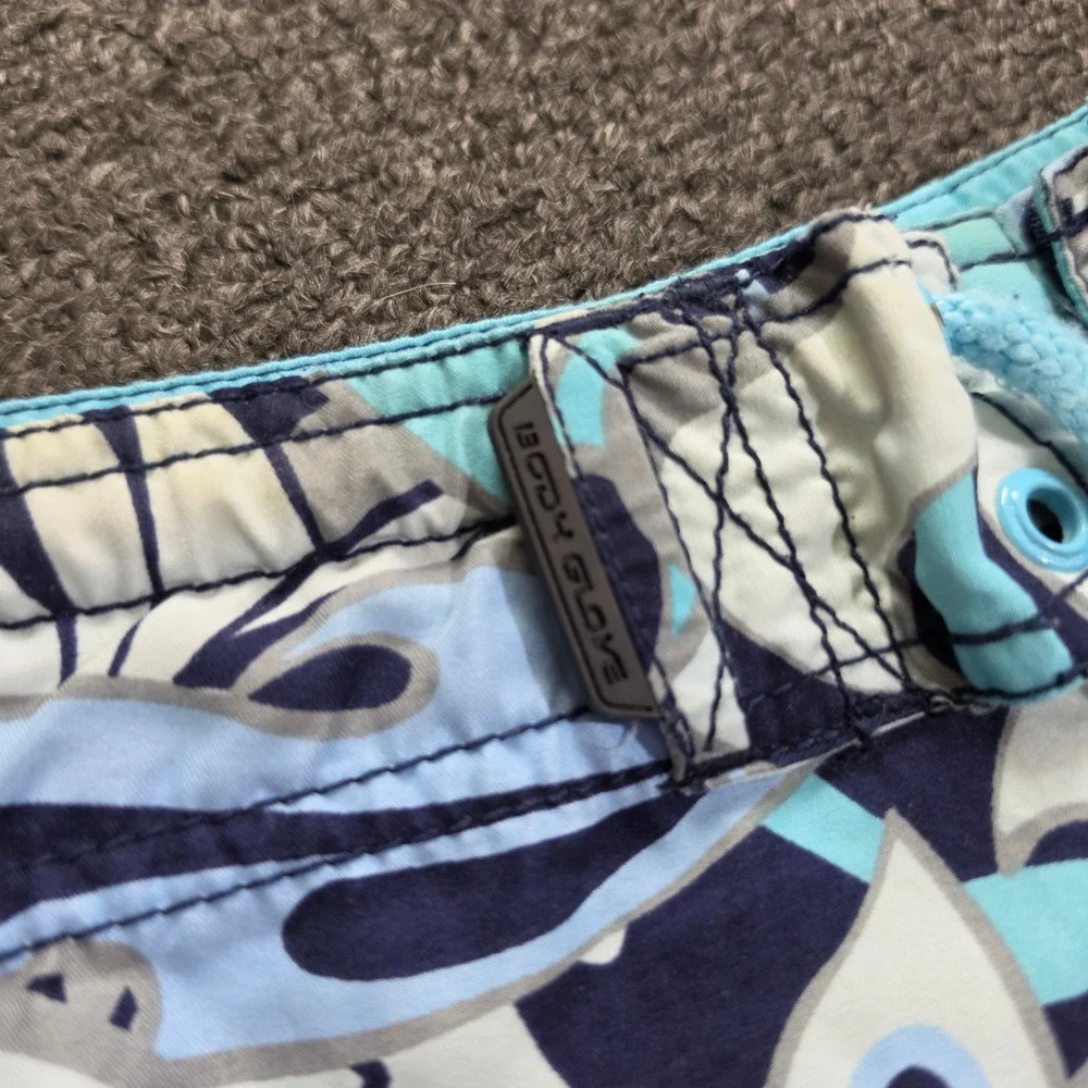 Body Glove Board Shorts Mens 38 Blue Floral Tropical Swim Trunks Surf Beachwear